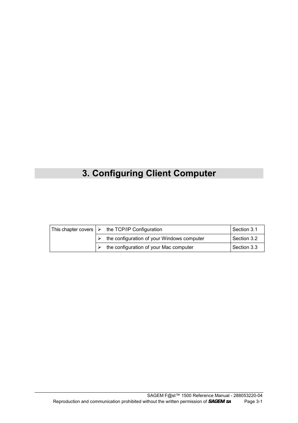 Configuring client computer | Sagem SAGEMFAST 1500WG User Manual | Page 25 / 138