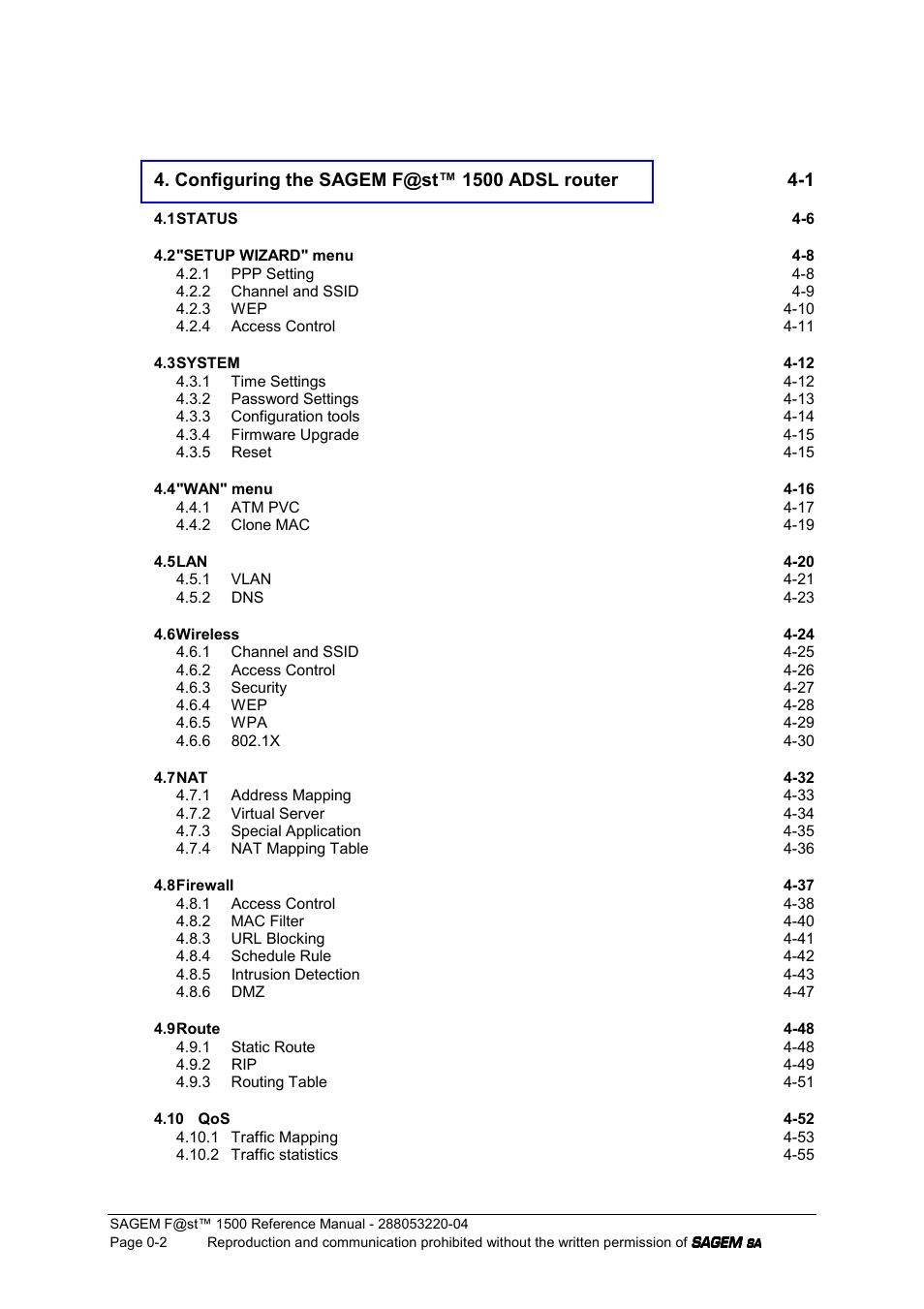 Sagem SAGEMFAST 1500WG User Manual | Page 4 / 138