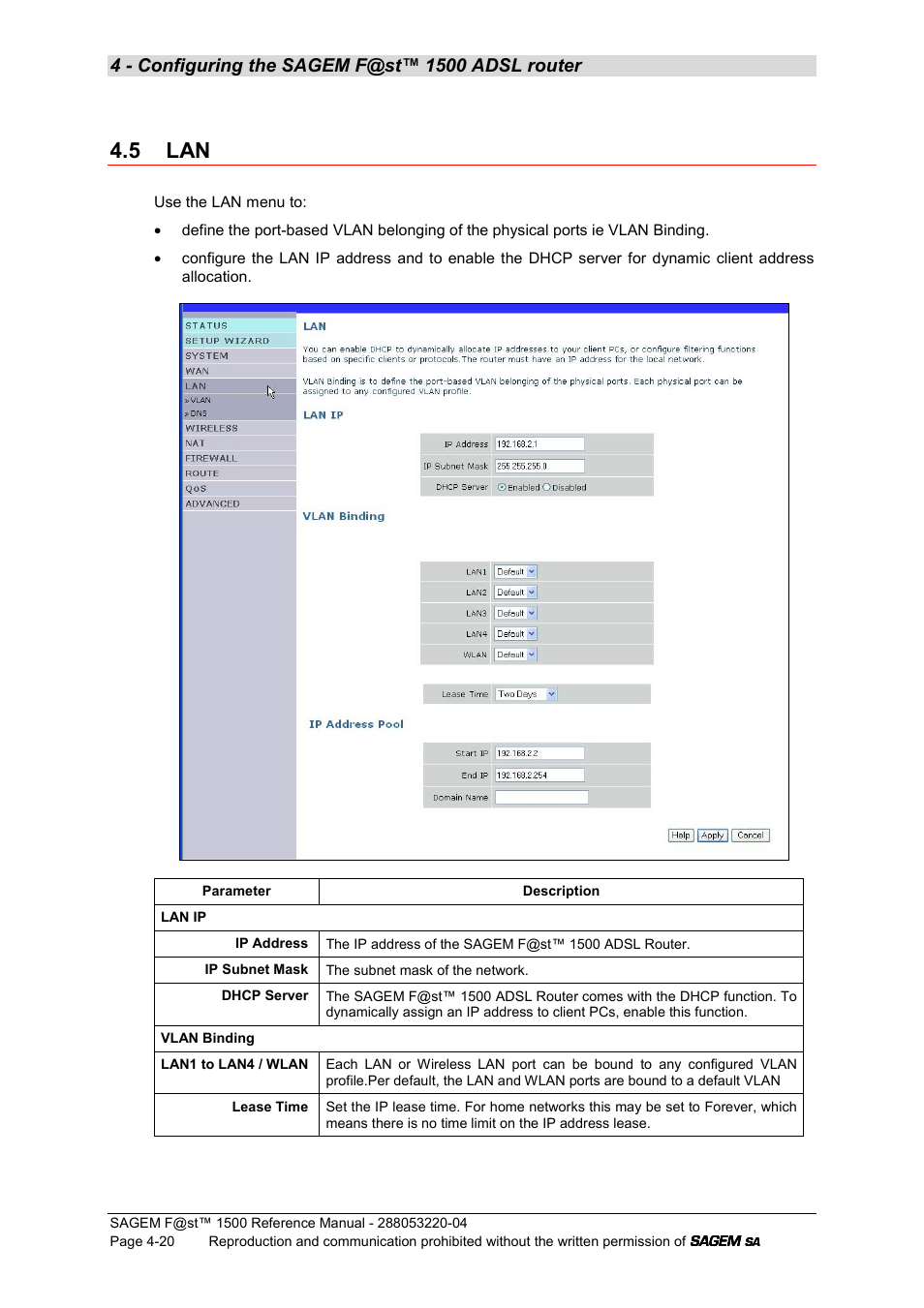 5 lan | Sagem SAGEMFAST 1500WG User Manual | Page 66 / 138