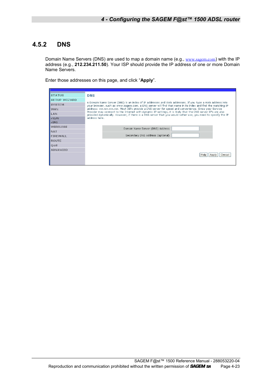 2 dns | Sagem SAGEMFAST 1500WG User Manual | Page 69 / 138