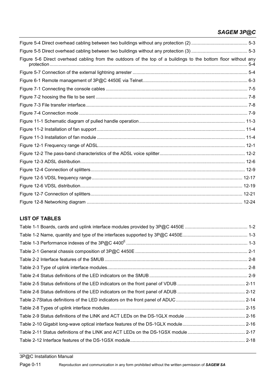 Sagem 3p@c | Sagem 4450E User Manual | Page 12 / 198