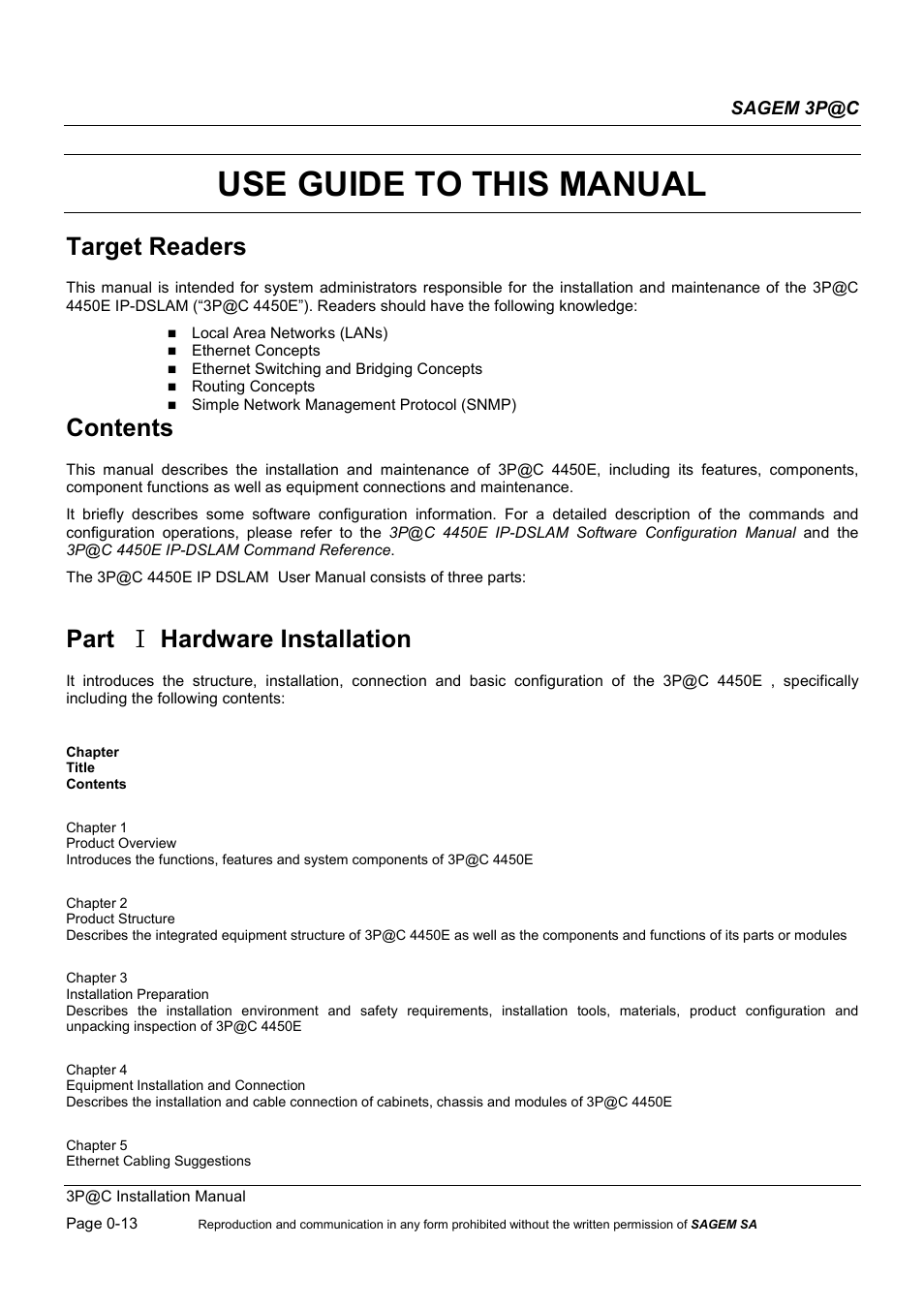 Sagem 4450E User Manual | Page 14 / 198