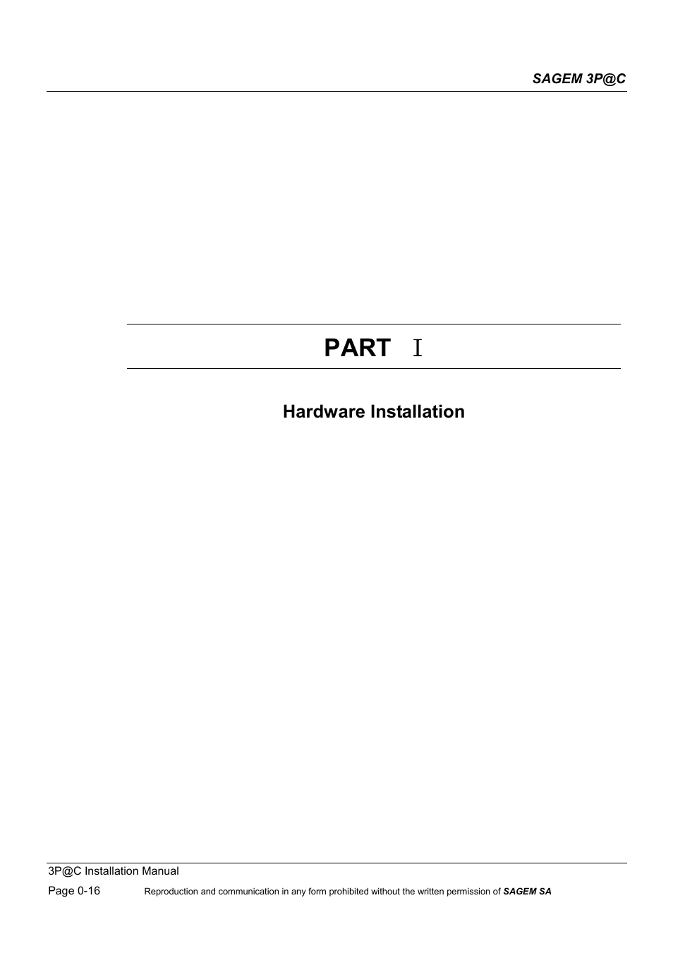 Part i - hardware installation | Sagem 4450E User Manual | Page 17 / 198