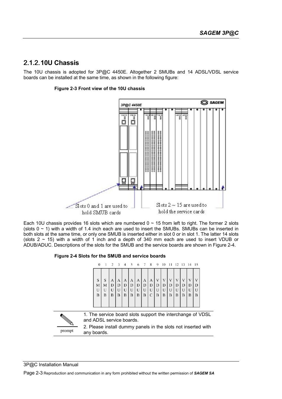 10u chassis | Sagem 4450E User Manual | Page 26 / 198