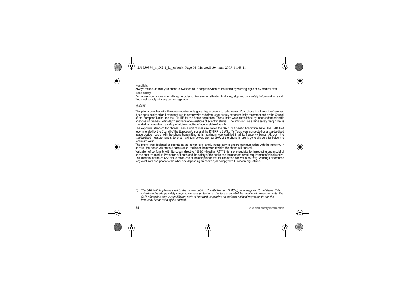 Sagem myX2-2m  EN User Manual | Page 54 / 71