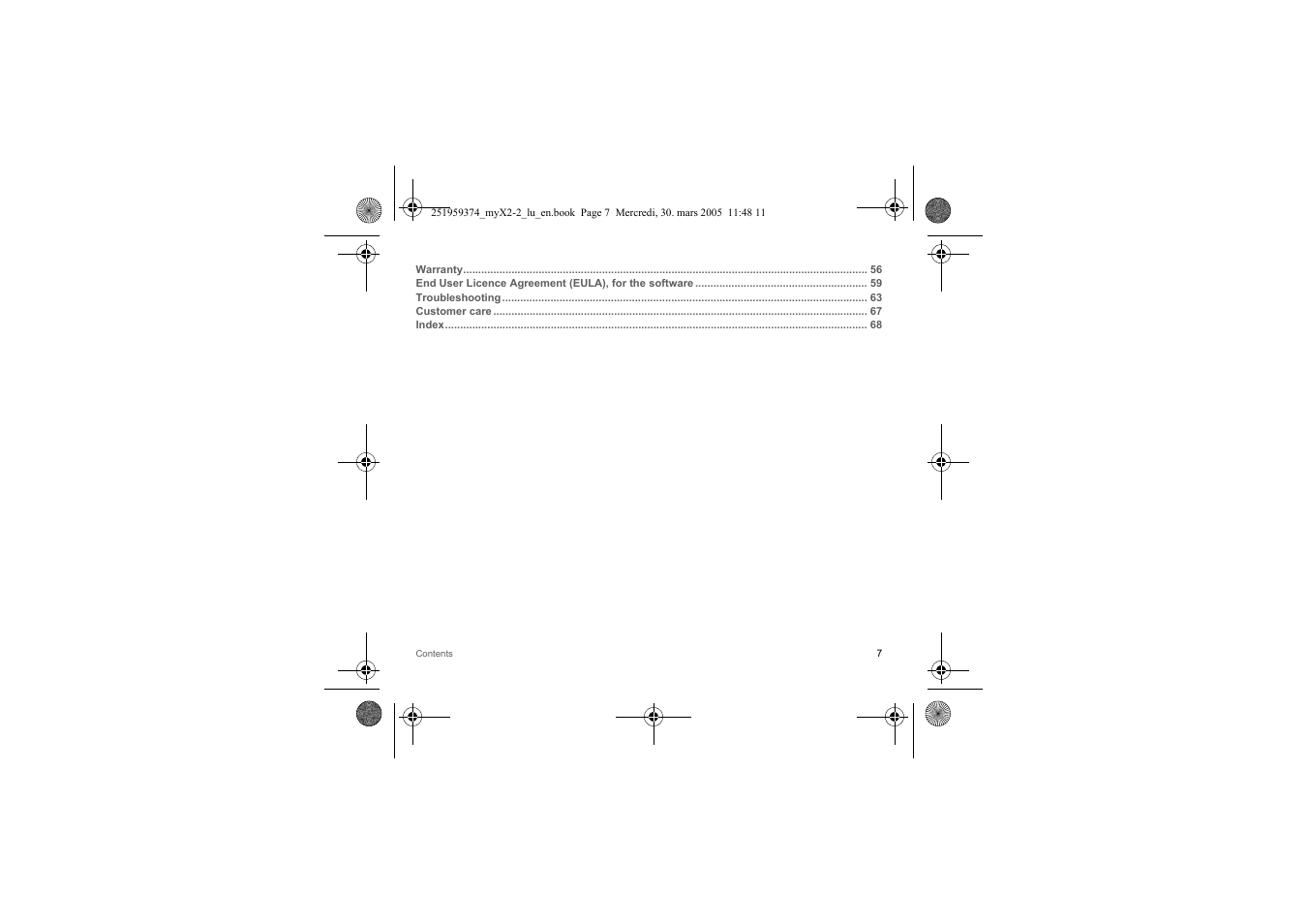 Sagem myX2-2m  EN User Manual | Page 7 / 71