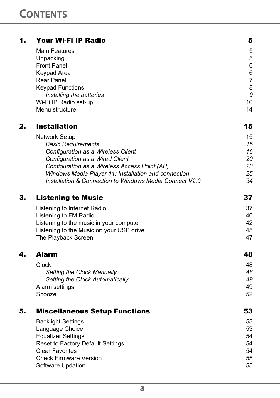 Ontents | Sagem 700 User Manual | Page 3 / 64