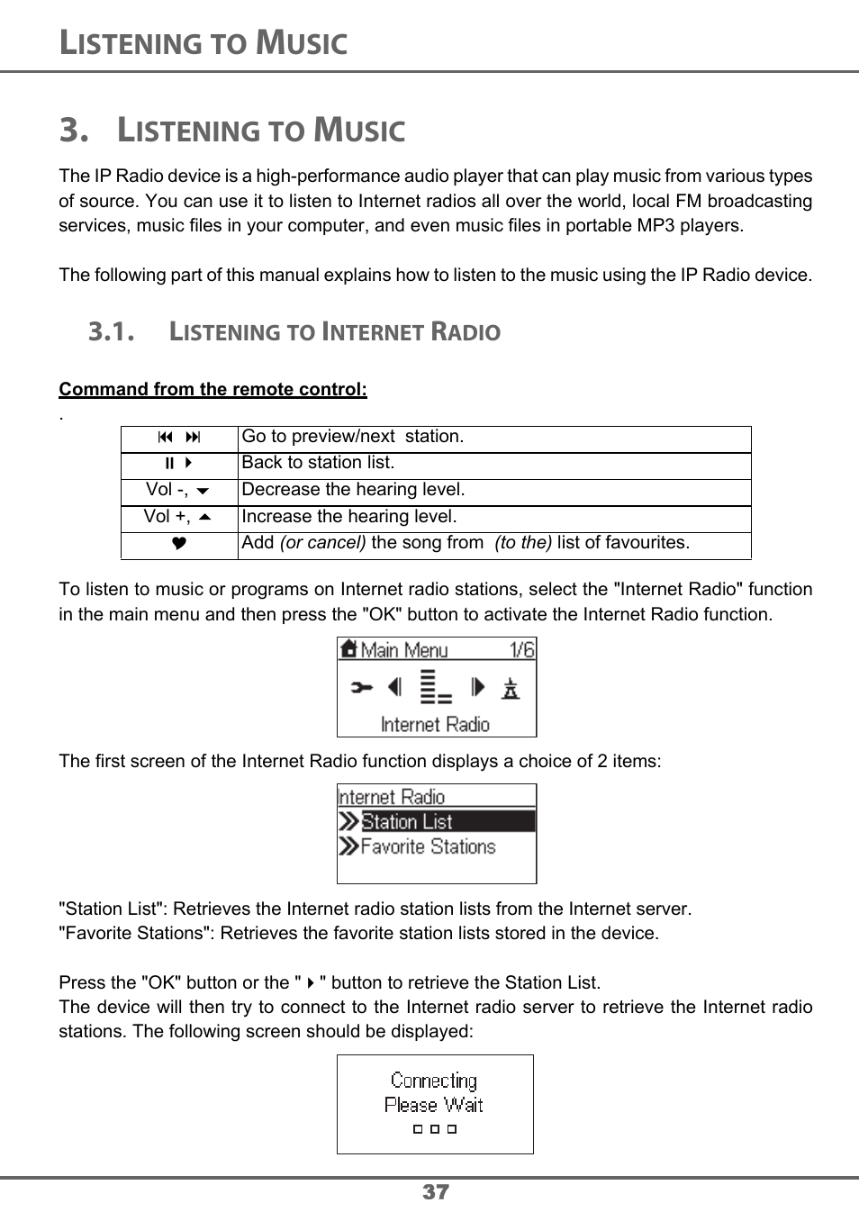 Istening, Usic | Sagem 700 User Manual | Page 37 / 64