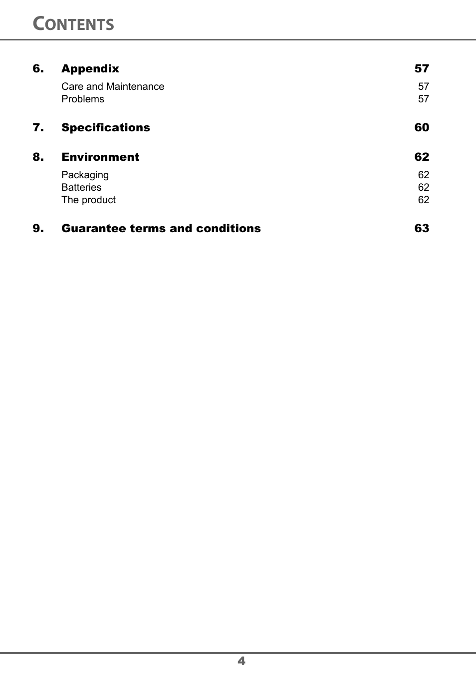 Ontents | Sagem 700 User Manual | Page 4 / 64