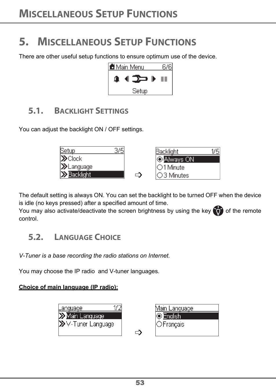 Iscellaneous, Etup, Unctions | Sagem 700 User Manual | Page 53 / 64