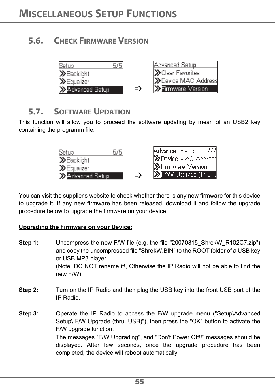 Iscellaneous, Etup, Unctions | Sagem 700 User Manual | Page 55 / 64