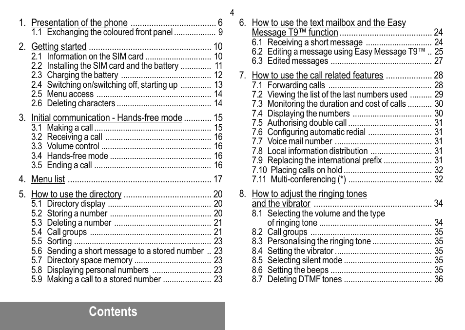 Sagem MW 302X User Manual | Page 5 / 58