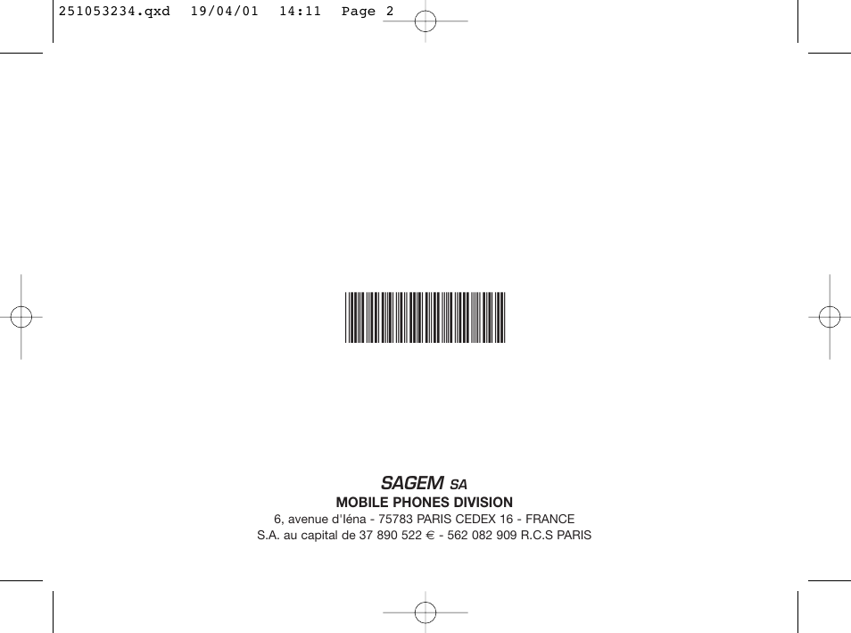 Sagem MW 302X User Manual | Page 58 / 58