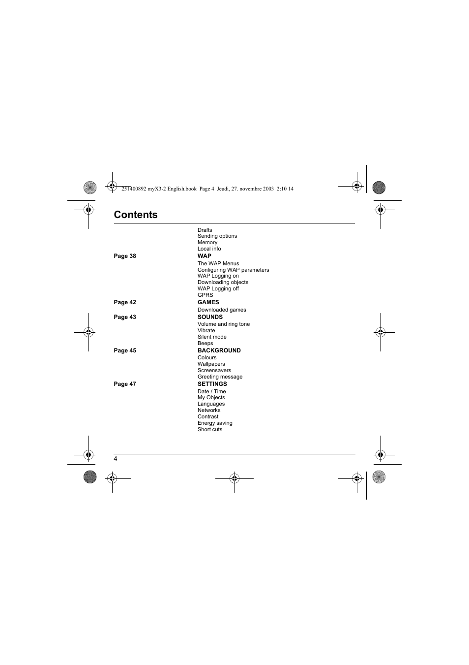 Sagem myX3-2 User Manual | Page 7 / 79