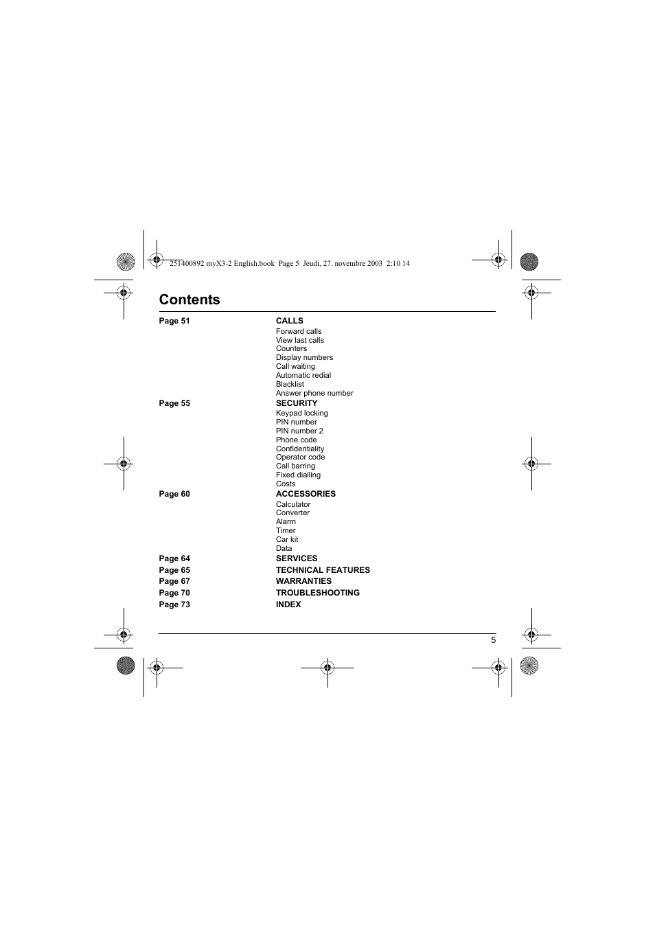 Sagem myX3-2 User Manual | Page 8 / 79