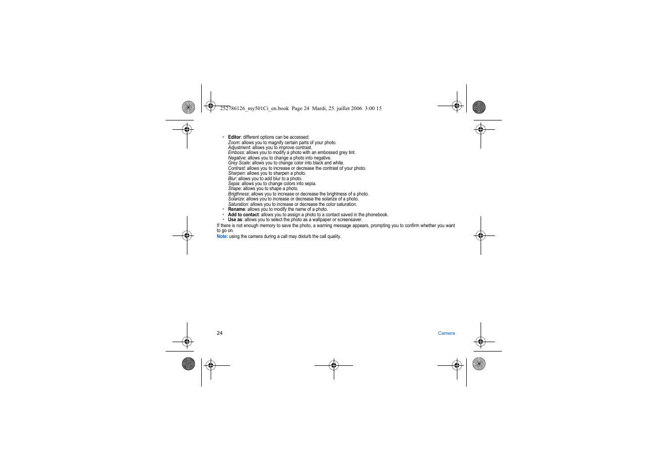 Sagem my501Ci User Manual | Page 24 / 64