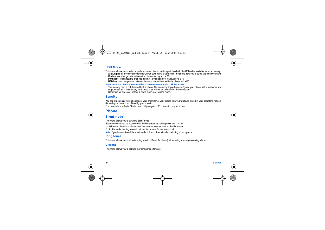 Phone, Ring tones ) | Sagem my501Ci User Manual | Page 34 / 64