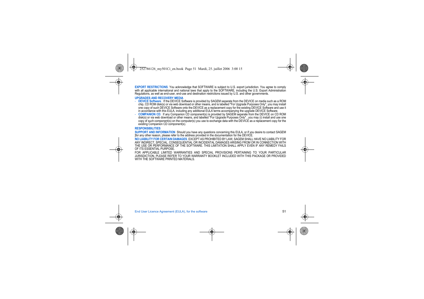 Sagem my501Ci User Manual | Page 51 / 64