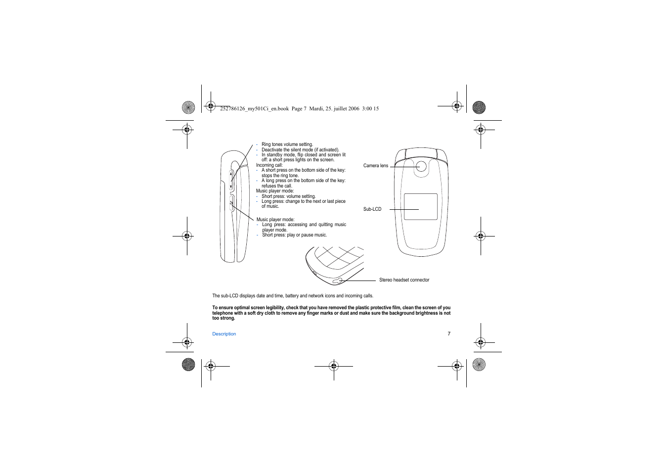 Sagem my501Ci User Manual | Page 7 / 64