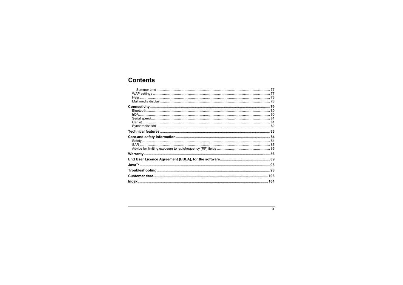 Sagem myX-8 User Manual | Page 10 / 108