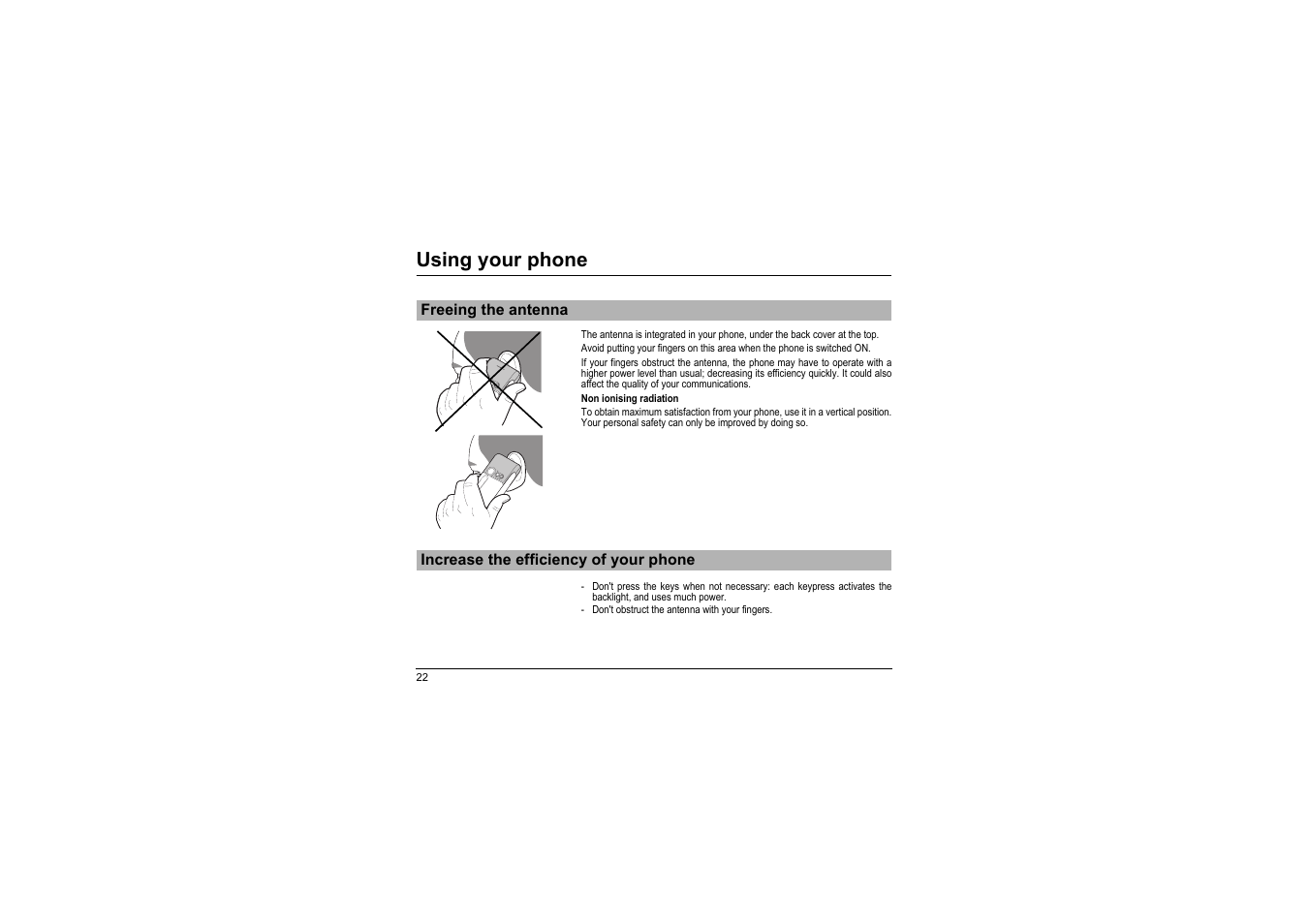 Using your phone | Sagem myX-8 User Manual | Page 23 / 108