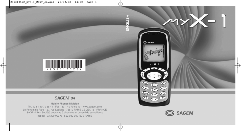 Sagem myX-1 User Manual | 77 pages