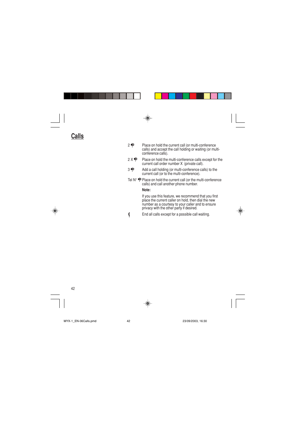 Calls | Sagem myX-1 User Manual | Page 43 / 77