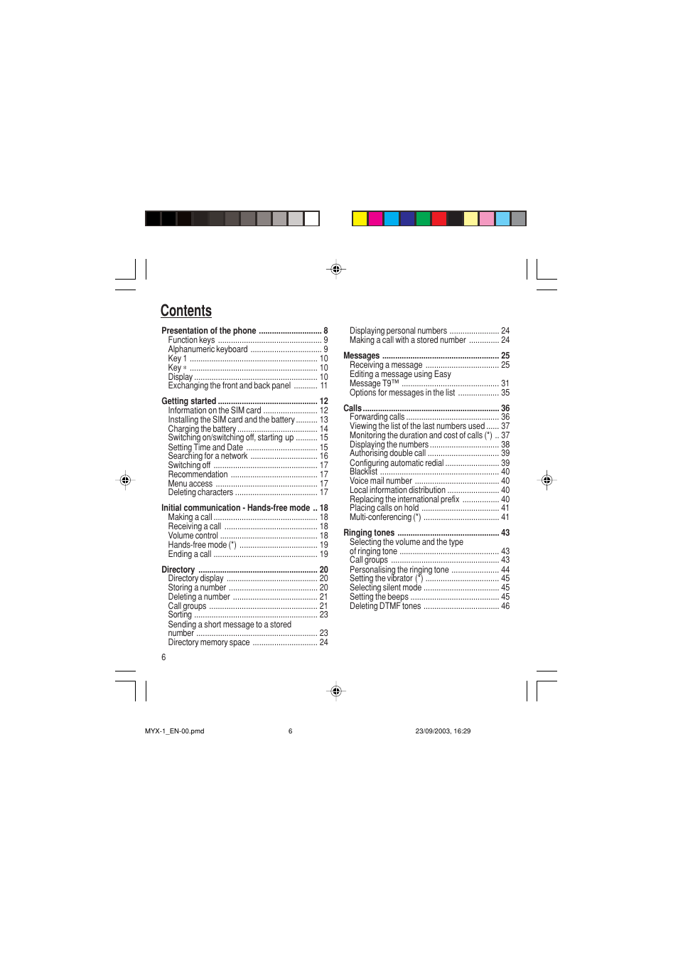 Sagem myX-1 User Manual | Page 7 / 77