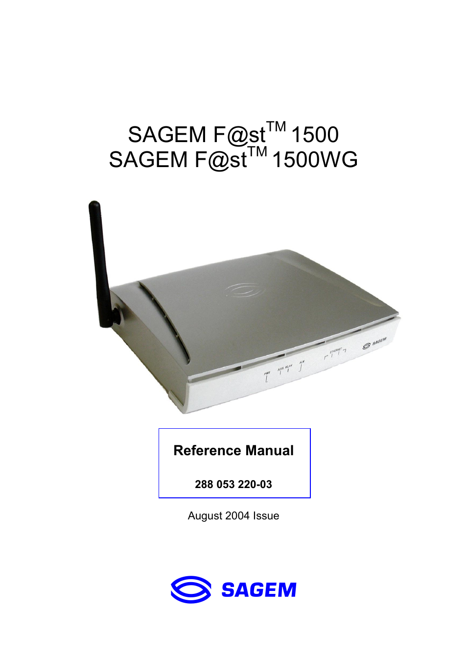 Sagem F@ST 1500WG User Manual | 134 pages