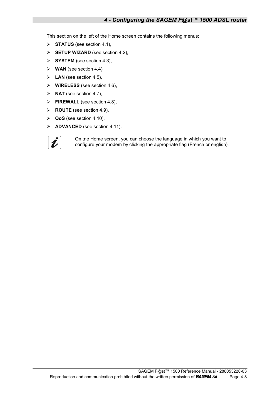 Sagem F@ST 1500WG User Manual | Page 49 / 134