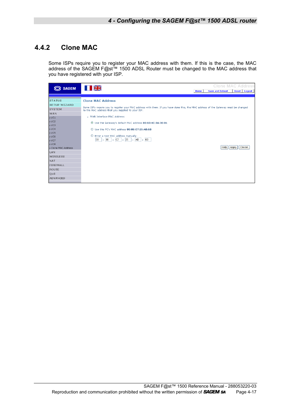 2 clone mac | Sagem F@ST 1500WG User Manual | Page 63 / 134