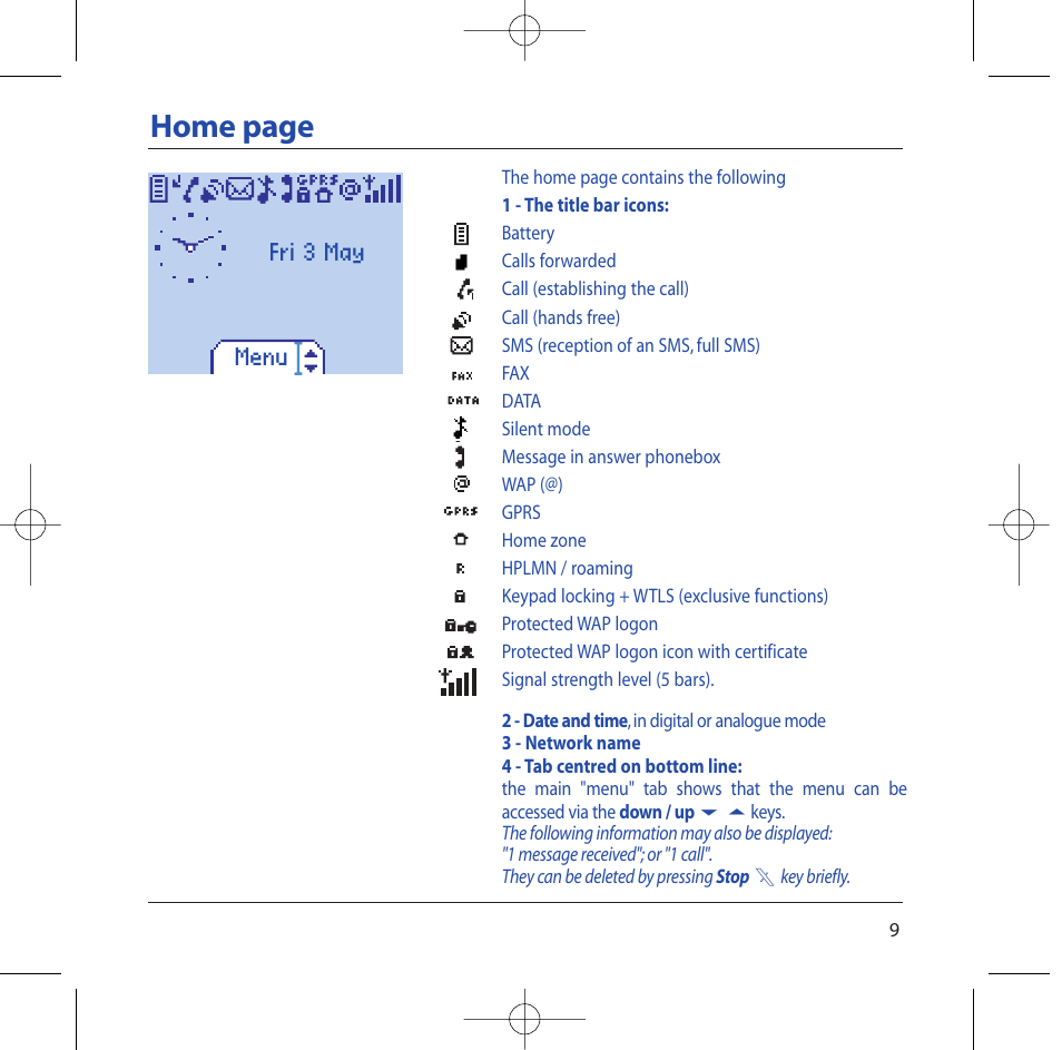 Home page | Sagem M2002 User Manual | Page 10 / 74