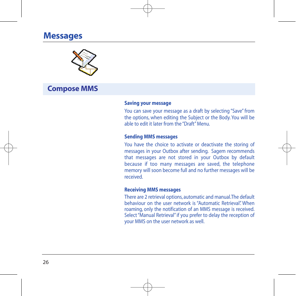 Messages, Compose mms | Sagem M2002 User Manual | Page 27 / 74