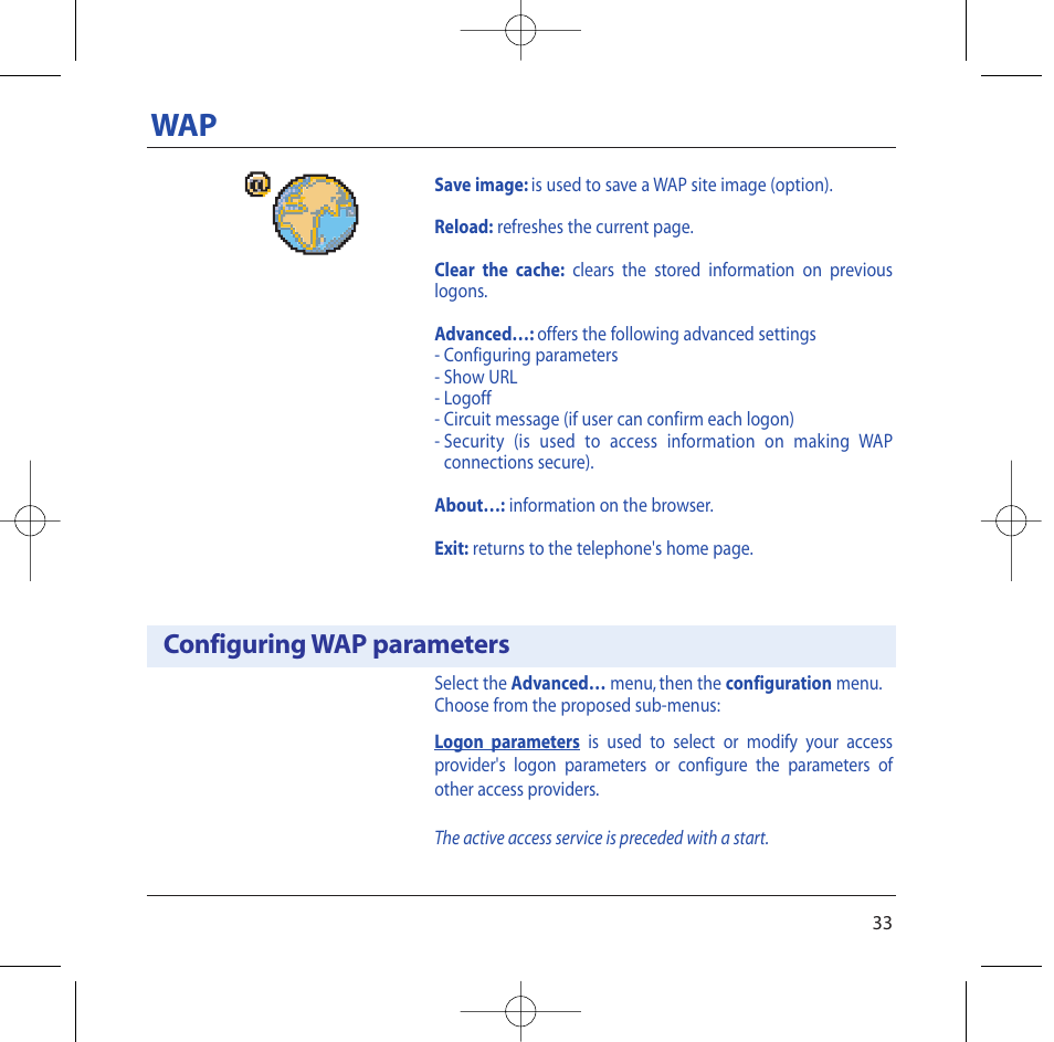 Configuring wap parameters | Sagem M2002 User Manual | Page 34 / 74