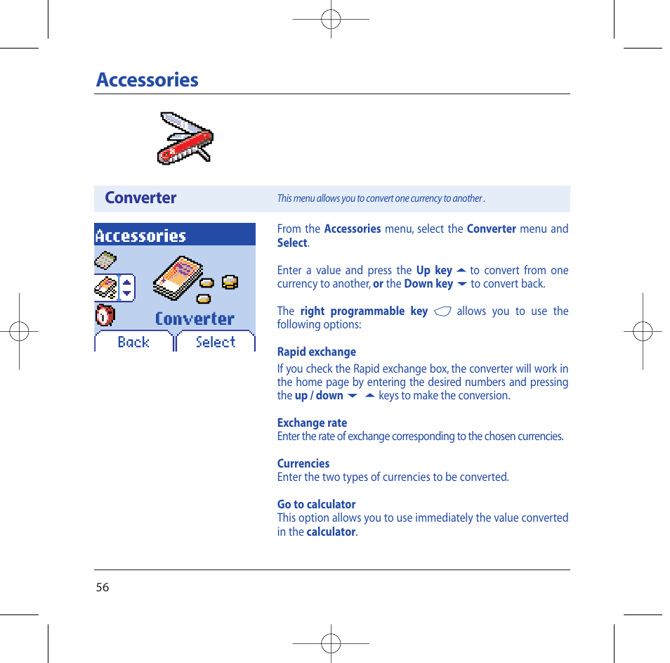 Accessories, Converter | Sagem M2002 User Manual | Page 57 / 74