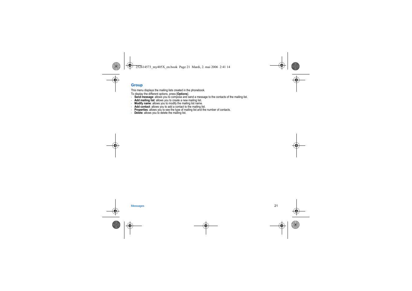 Sagem my405X User Manual | Page 21 / 64