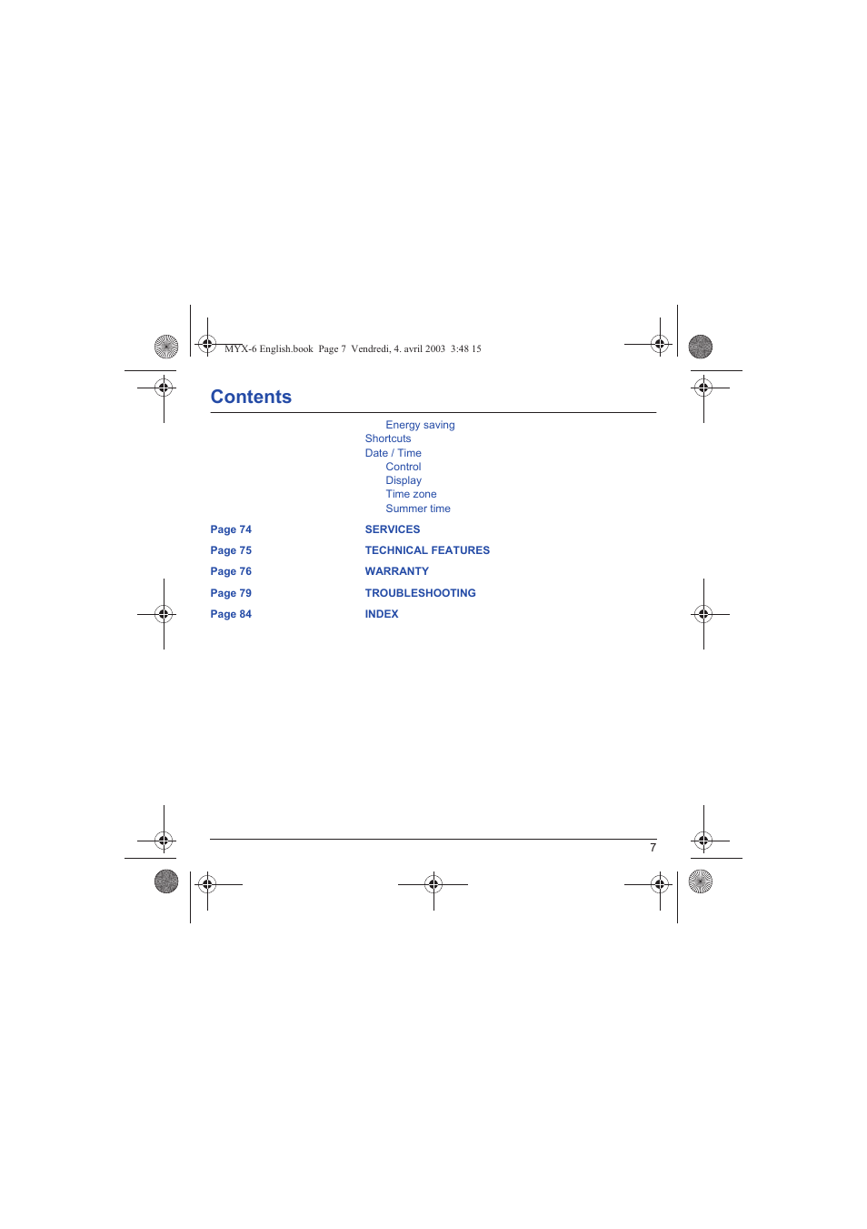 Sagem myX-6 User Manual | Page 10 / 89