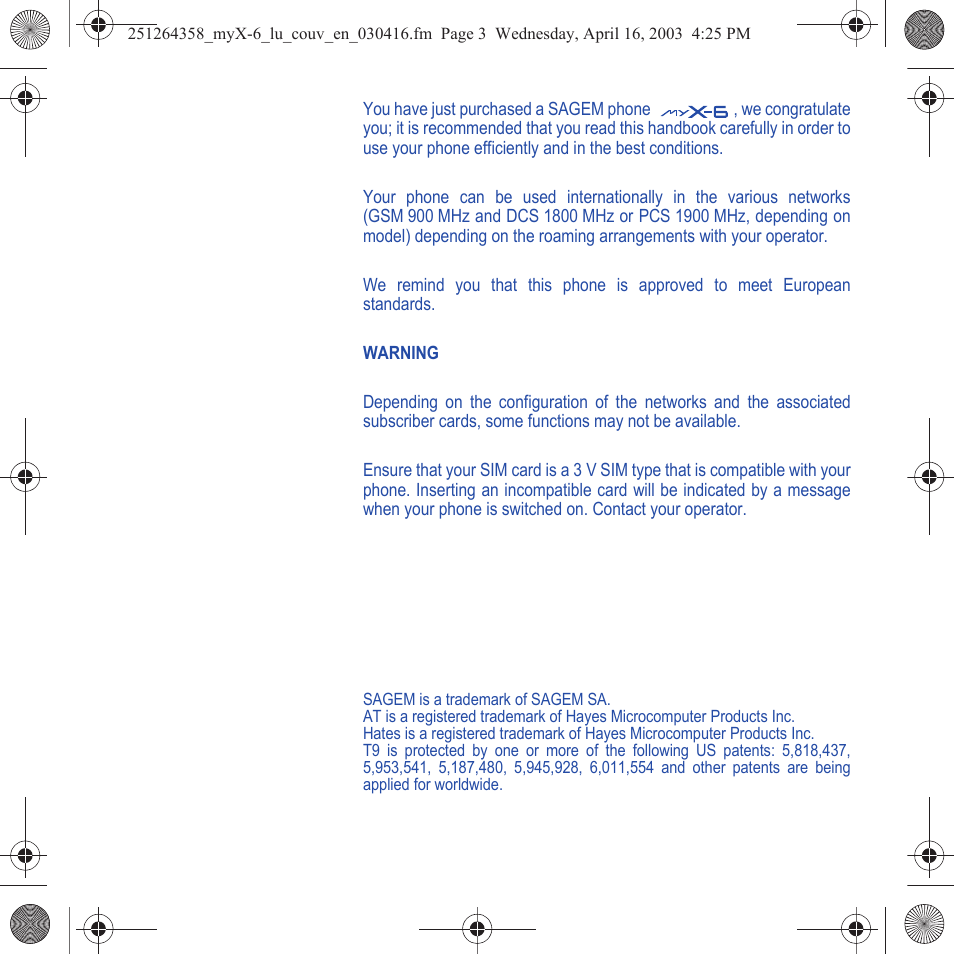 Sagem myX-6 User Manual | Page 2 / 89