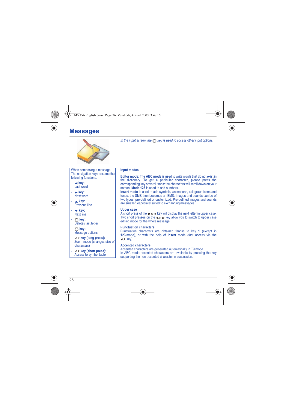 Messages | Sagem myX-6 User Manual | Page 29 / 89