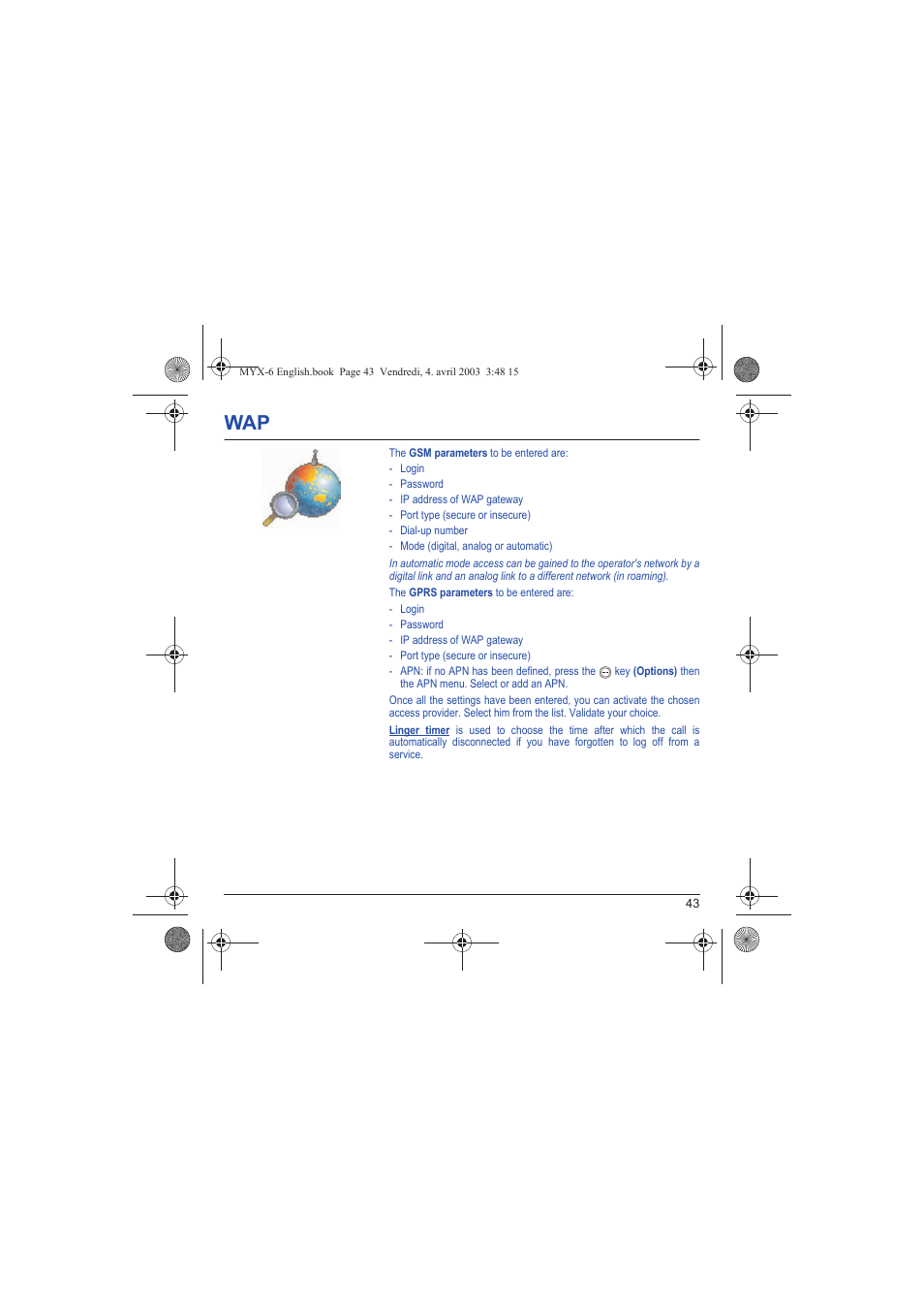 Sagem myX-6 User Manual | Page 46 / 89