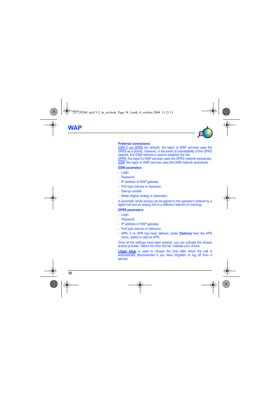 Sagem myC5-2 User Manual | Page 41 / 99