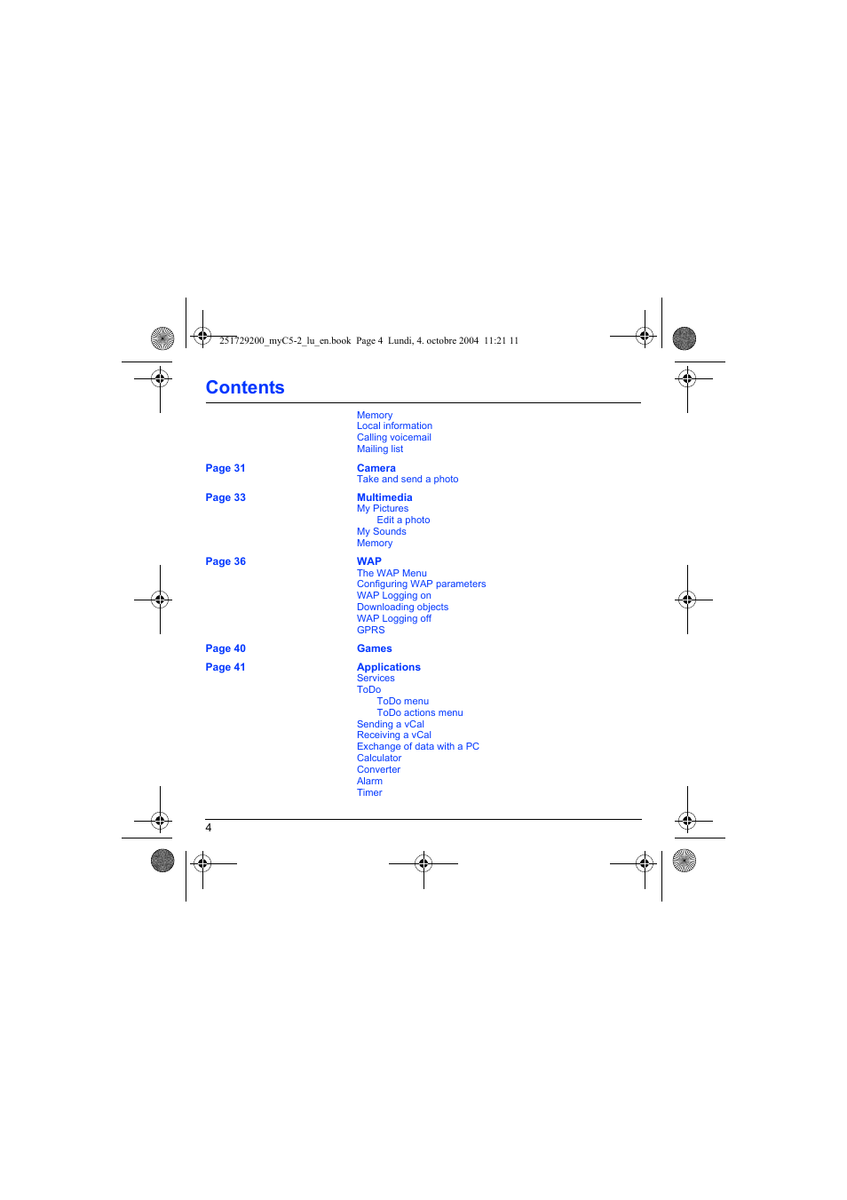 Sagem myC5-2 User Manual | Page 7 / 99