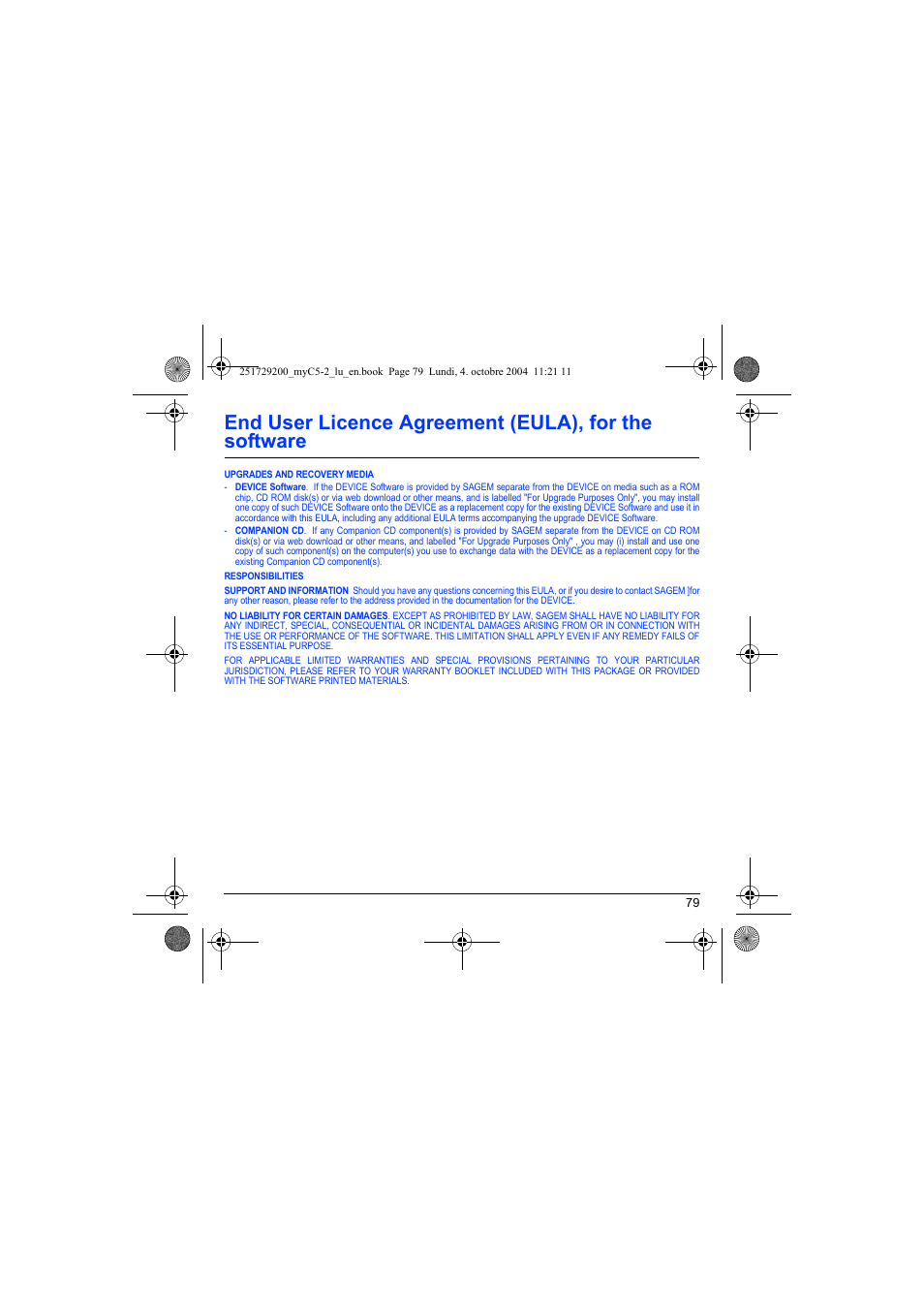 Sagem myC5-2 User Manual | Page 82 / 99