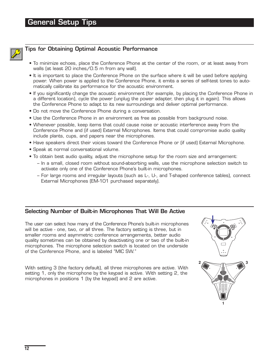 General setup tips | Spracht Voice Center cp-2010 User Manual | Page 14 / 20