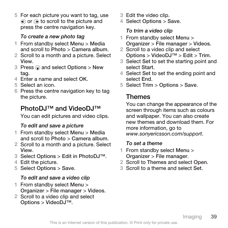 Photodj™ and videodj, Themes, Photodj™ and videodj™ themes | Spracht W890I User Manual | Page 41 / 82