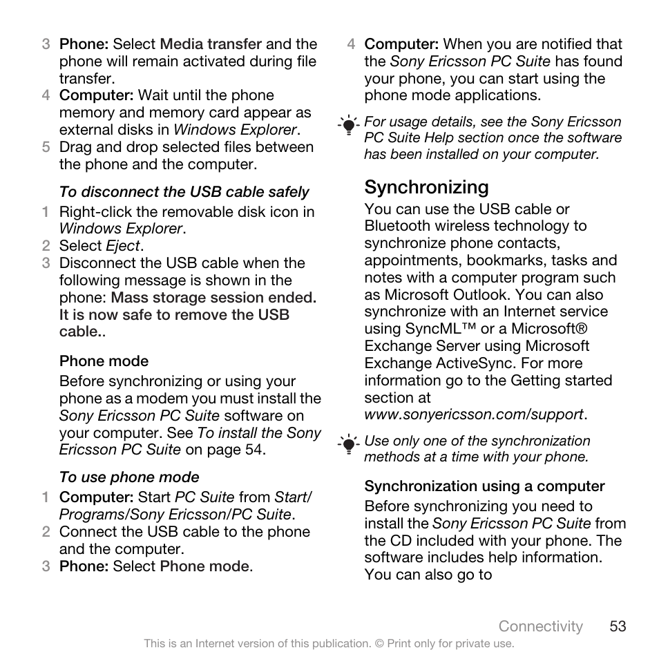 Synchronizing | Spracht W890I User Manual | Page 55 / 82