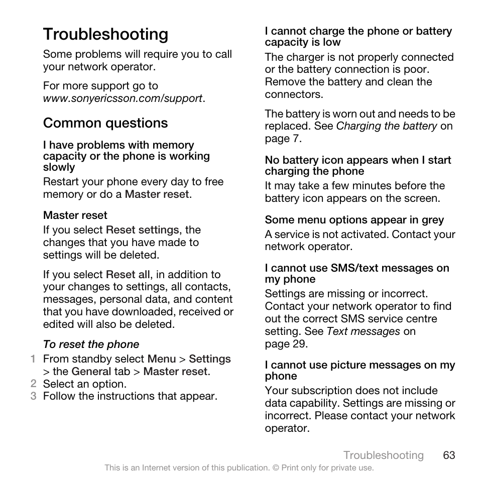 Troubleshooting, Common questions | Spracht W890I User Manual | Page 65 / 82