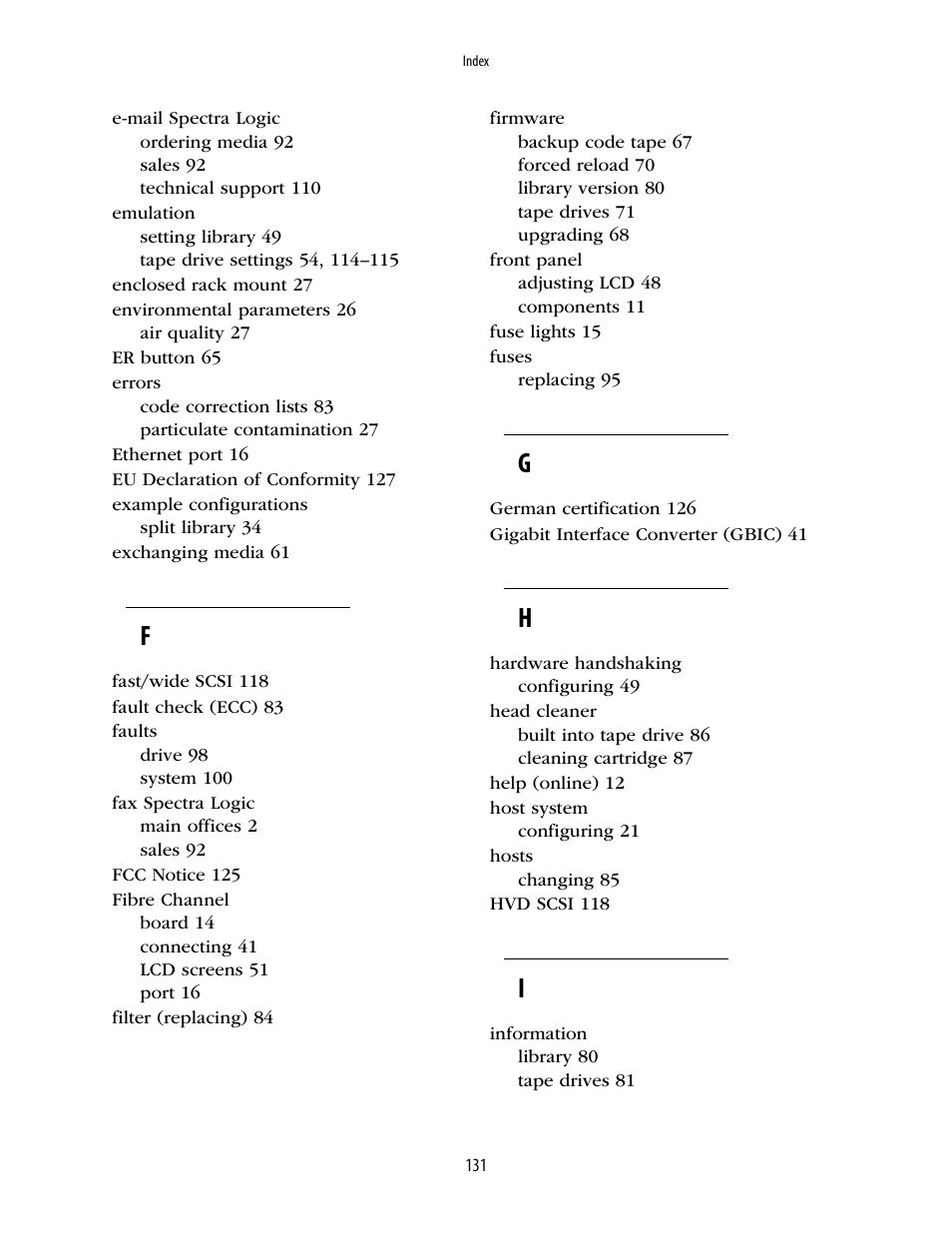 Spectra Logic 10000 User Manual | Page 131 / 136