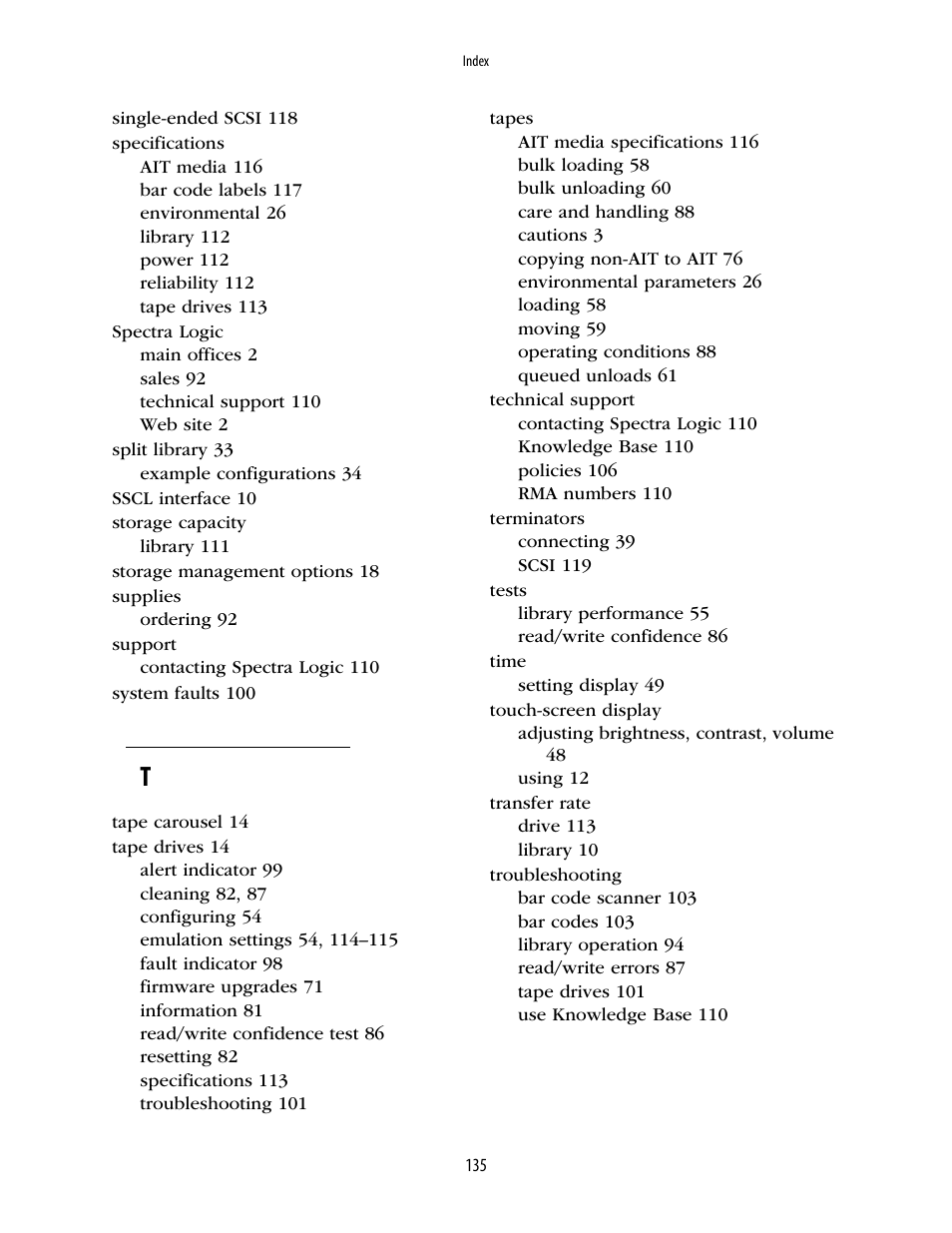 Spectra Logic 10000 User Manual | Page 135 / 136