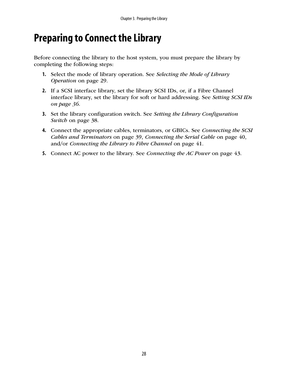 Preparing to connect the library | Spectra Logic 10000 User Manual | Page 28 / 136